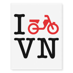 I Motorbike Vietnam Temporary Tattoos