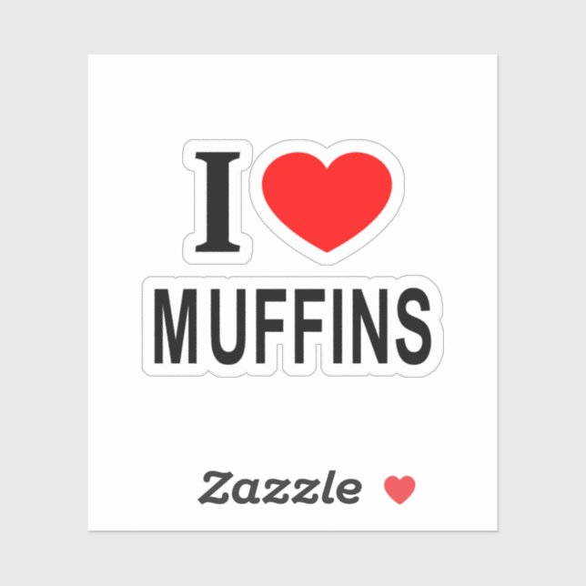 I ❤️ MUFFINS I LOVE MUFFINS I HEART MUFFINS Vinyl Sticker (Sheet)