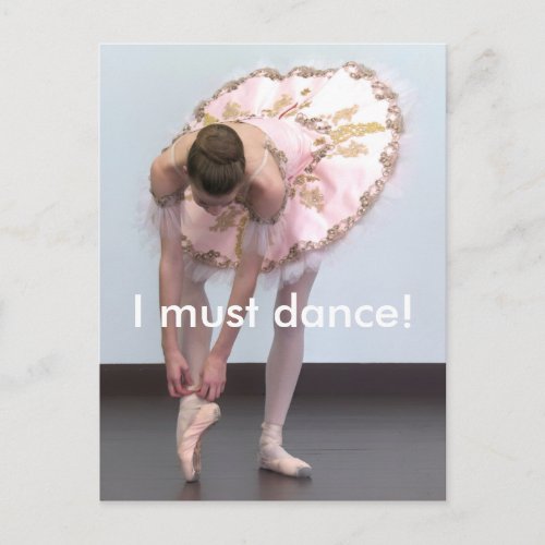 I  must dance postcard
