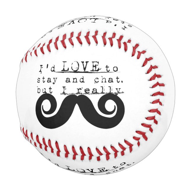 I Mustache Fun Humor Baseball (Front Right)