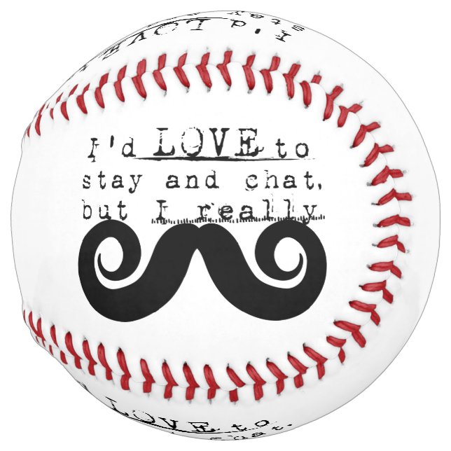 I Mustache Fun Humor Softball (Front Right)