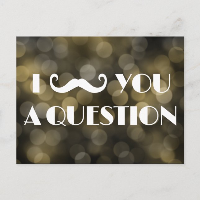 I Mustache You A Question Bokeh Lights Invitations (Front)