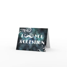 I Mustache You A Question Bokeh Lights Invitations