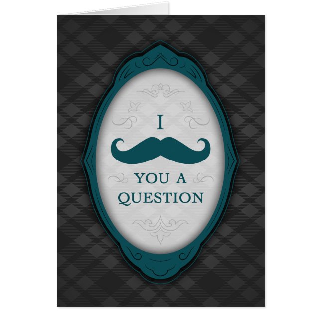 I Mustache You A Question Elegant Frame Cards (Front)