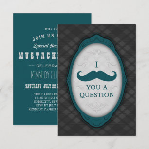 I Mustache You A Question Elegant Frame Invitation