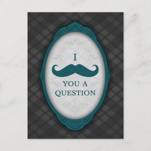 I Mustache You A Question Elegant Frame Invitation Postcard