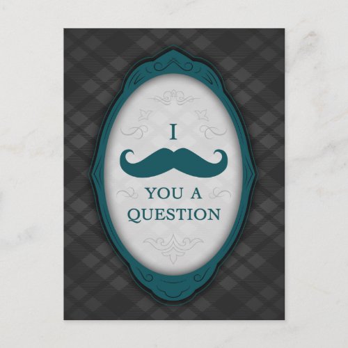 I Mustache You A Question Elegant Frame Invitation Postcard