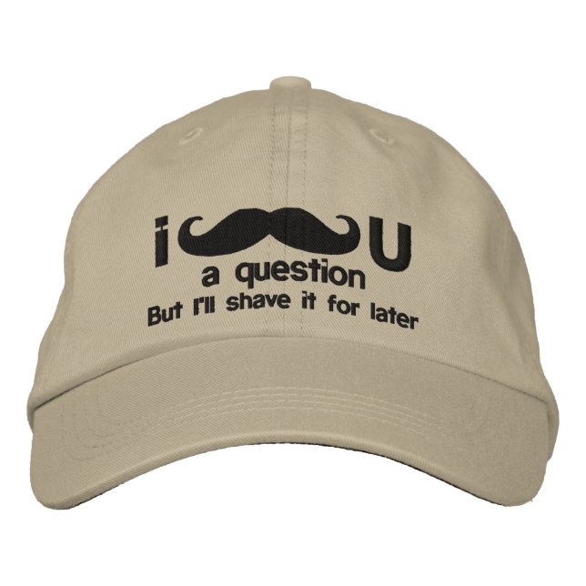 i mustache you a question embroidered baseball cap (Front)