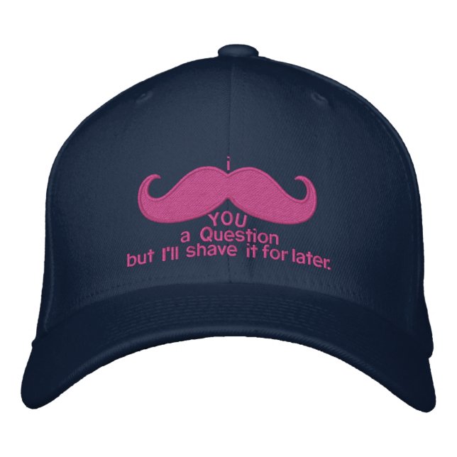 i mustache you a question embroidered baseball cap (Front)