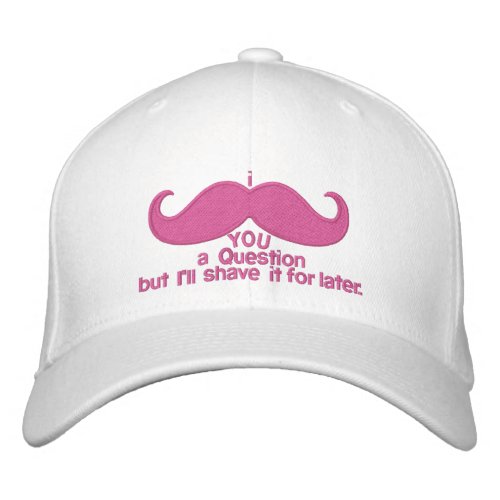 i mustache you a question embroidered baseball cap
