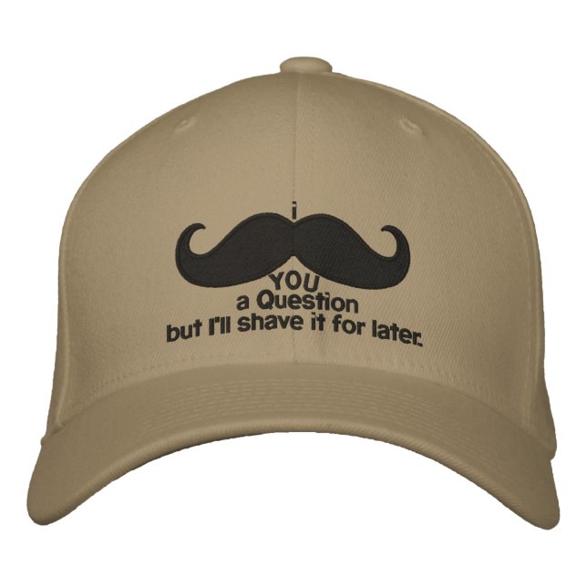 i mustache you a question embroidered baseball hat (Front)
