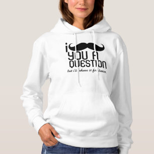 I Mustache You a Question Fleece Pullover Hoodie