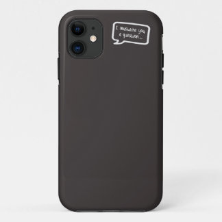 i mustache you a question mini gray iPhone 11 case