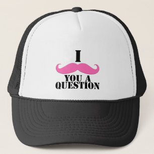 I Mustache You A Question Pink Moustache Trucker Hat