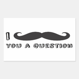 I mustache you a question rectangular sticker