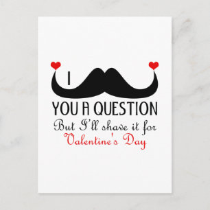 I mustache you a question Valentine's day Holiday Postcard