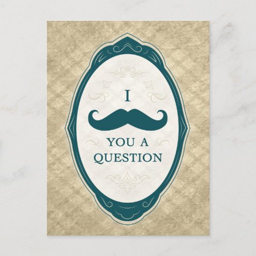 I Mustache You A Question Vintage Frame Invitation Postcard