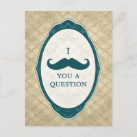 I Mustache You A Question Vintage Frame