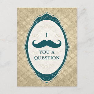 I Mustache You A Question Vintage Frame Invitation Postcard