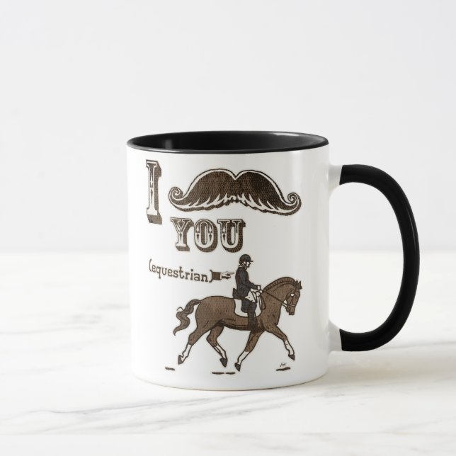 I mustache you equestrian mug (Right)