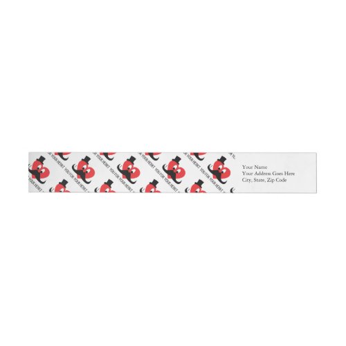 I mustache you for your heart Valentines Day Wrap Around Address Label