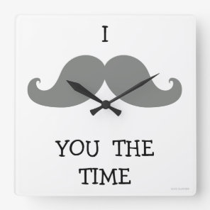 I MUSTACHE YOU THE TIME CLOCK | GREY