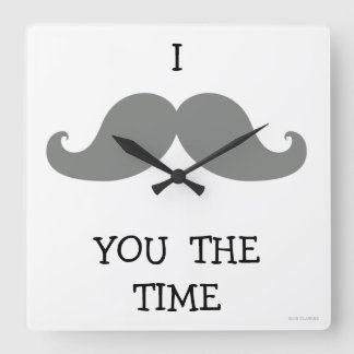I MUSTACHE YOU THE TIME CLOCK | GREY