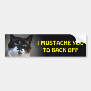 I Mustache You to Back Off (larger font) Bumper Sticker