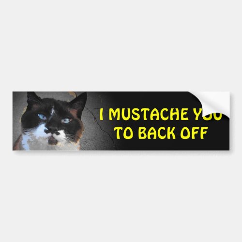 I Mustache You to Back Off larger font Bumper Sticker