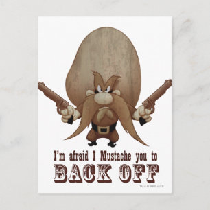 I Mustache You To Back Off Postcard