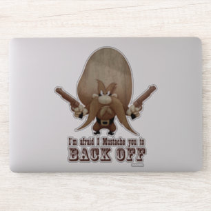 I Mustache You To Back Off Sticker