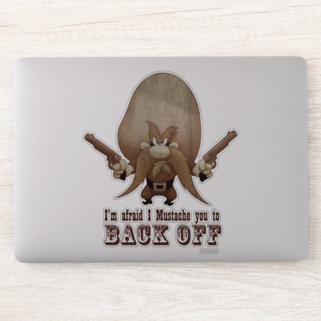 I Mustache You To Back Off Sticker (Computer)
