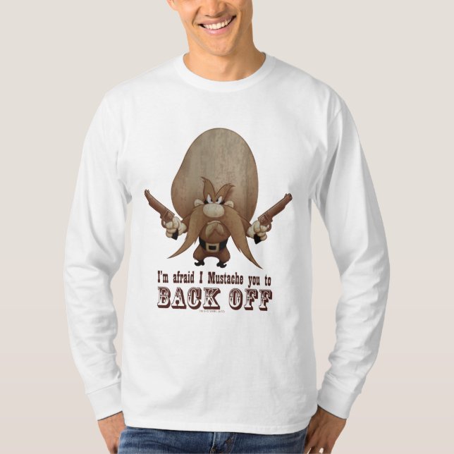 I Mustache You To Back Off T-Shirt (Front)