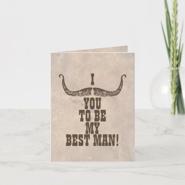 I Mustache You To Be My Best Man Invitation (Front)
