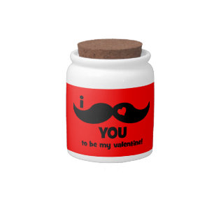 I mustache you to be my valentine candy jar