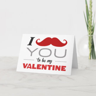 I Mustache You To Be My Valentine Greeting Card