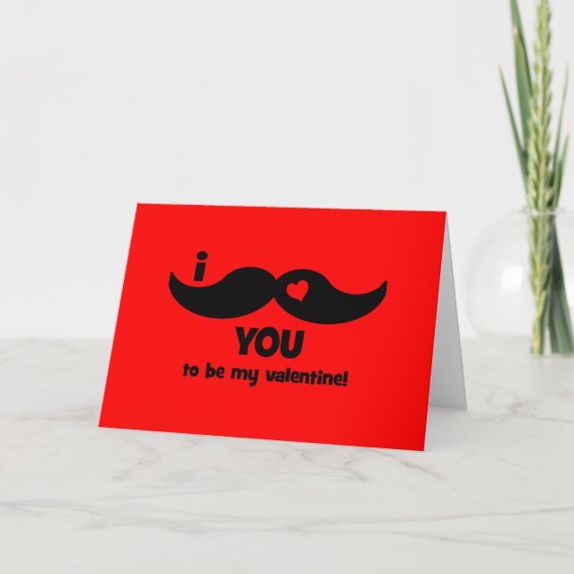I mustache you to be my valentine! holiday card (Front)
