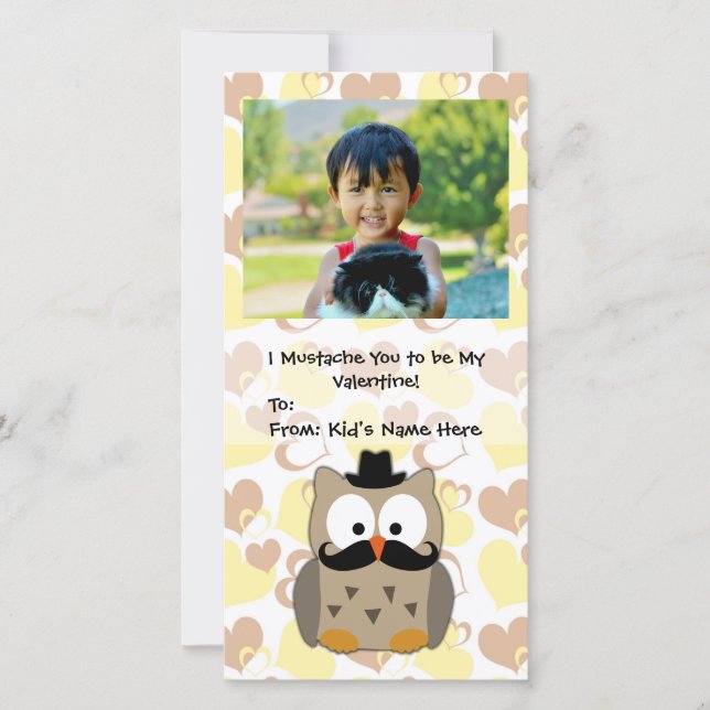 I Mustache You to be My Valentine Kids Holiday Card (Front)