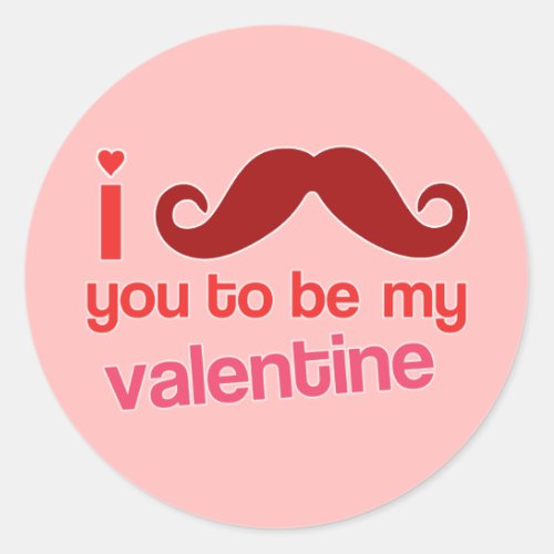 i mustache you to be my valentine sticker