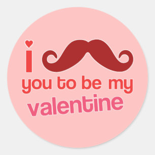 i mustache you to be my valentine sticker