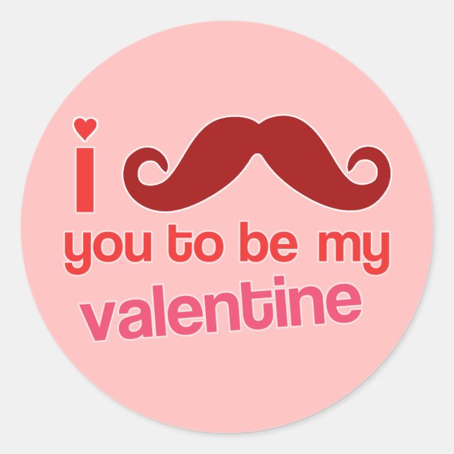 i mustache you to be my valentine sticker (Front)