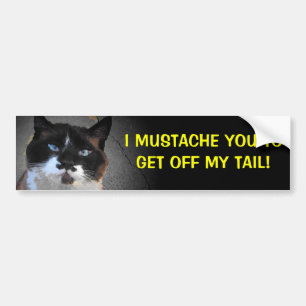 I Mustache You to Get Off My Tail Bumper Sticker