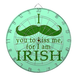 I Mustache You to Kiss Me I'm Irish! Dart Board