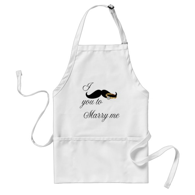 I Mustache you -to Marry Me Adult Apron (Front)