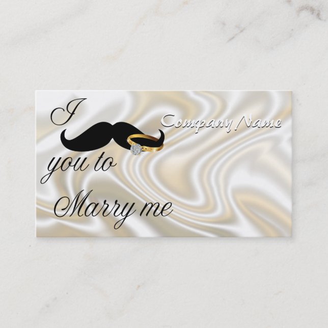 I Mustache you -to Marry Me Business Card (Front)
