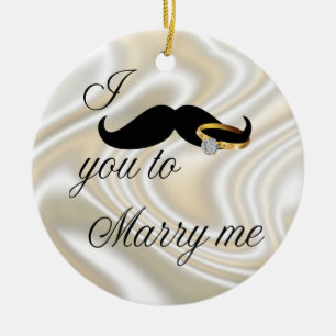 I Mustache you -to Marry Me Ceramic Ornament