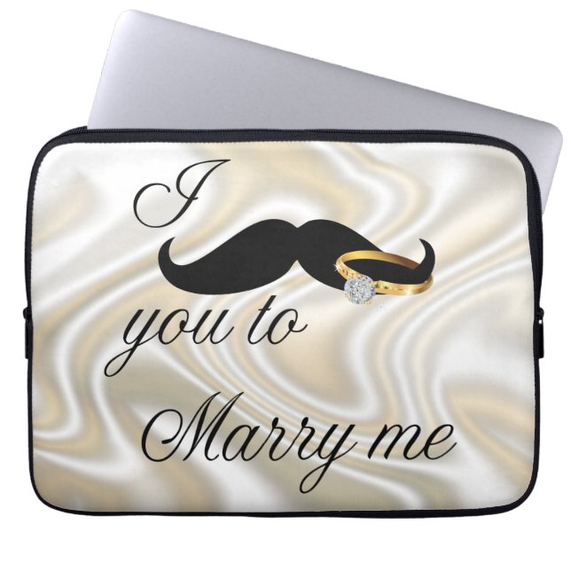 I Mustache you -to Marry Me Laptop Sleeve (Front)