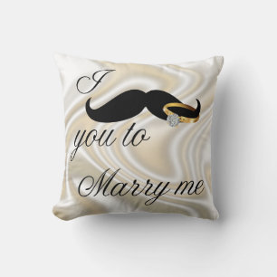 I Mustache you -to Marry Me Throw Pillow