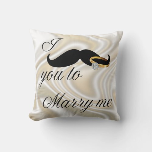 I Mustache you _to Marry Me Throw Pillow