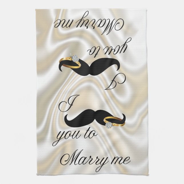 I Mustache you -to Marry Me Towel (Vertical)